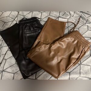 Faux leather pants